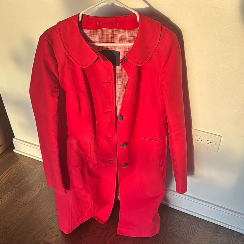 Burberry Red spring Coat Classic Tailored Style